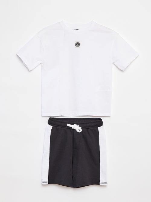 Tweekleurig setje - T-shirt + short - 2-delig - Kiabi