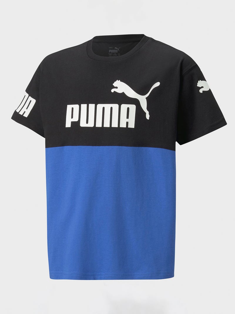 Tweekleurig T-shirt met ronde hals 'Puma' ZWART - Kiabi