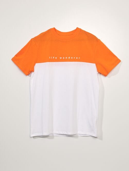 Tweekleurig T-shirt van jersey - Kiabi