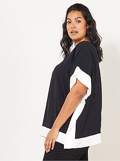 Tweekleurige blouse in kimono-stijl - Kiabi