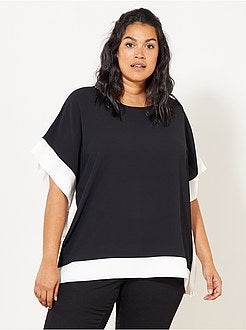 Tweekleurige blouse in kimono-stijl - Kiabi