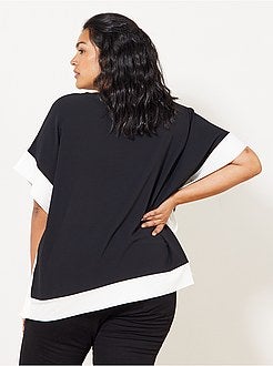 Tweekleurige blouse in kimono-stijl - Kiabi
