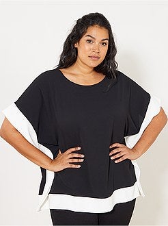 Tweekleurige blouse in kimono-stijl - Kiabi