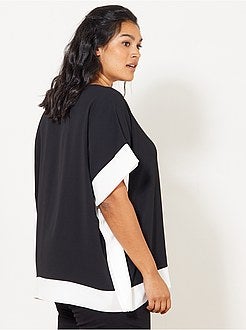 Tweekleurige blouse in kimono-stijl - Kiabi