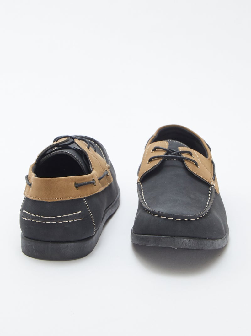 Tweekleurige bootschoenen ZWART - Kiabi