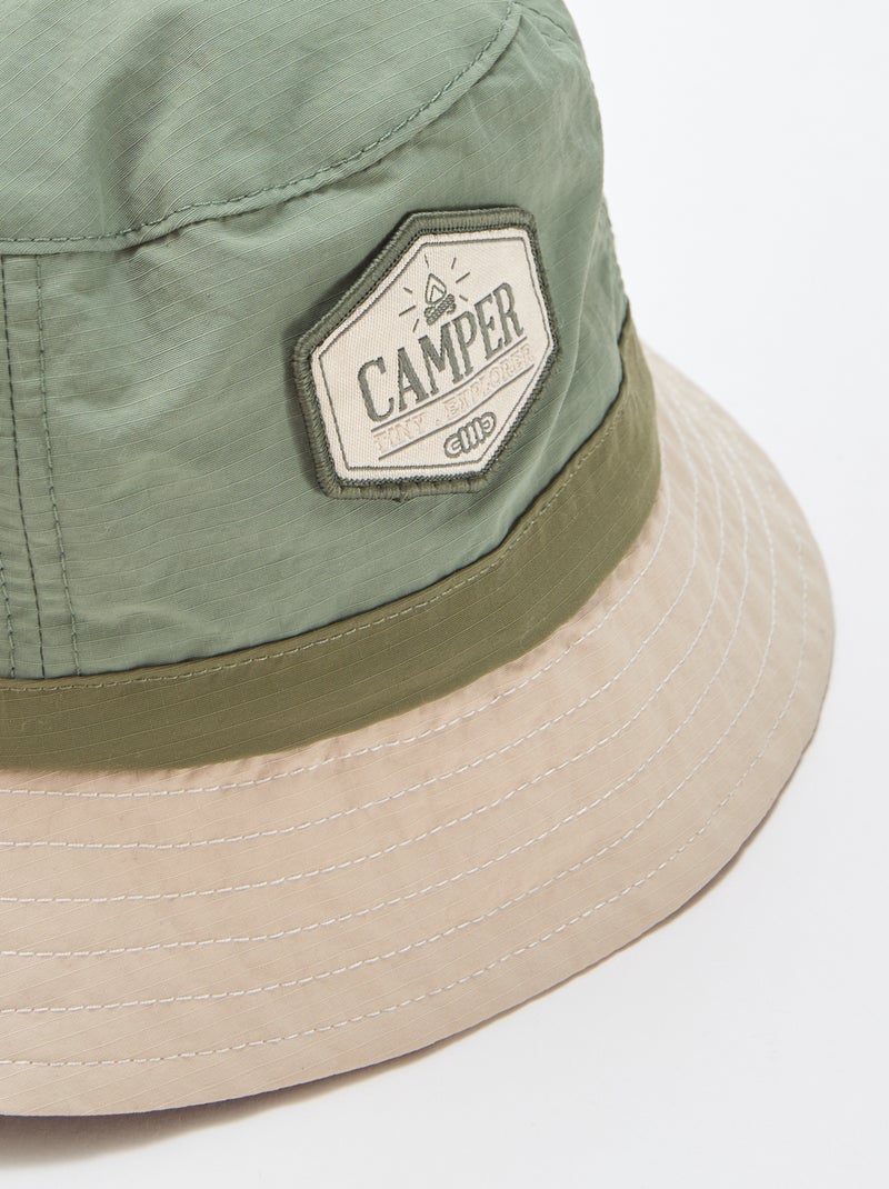 Tweekleurige bucket hat in camperstijl Kaki - Kiabi