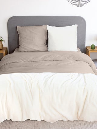 Tweekleurige dekbedset - Voor 2-persoonsbed