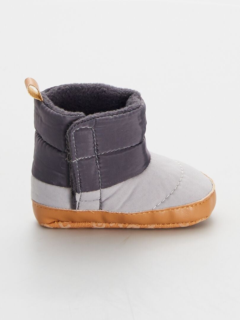 Tweekleurige gewatteerde boots antraciet - Kiabi