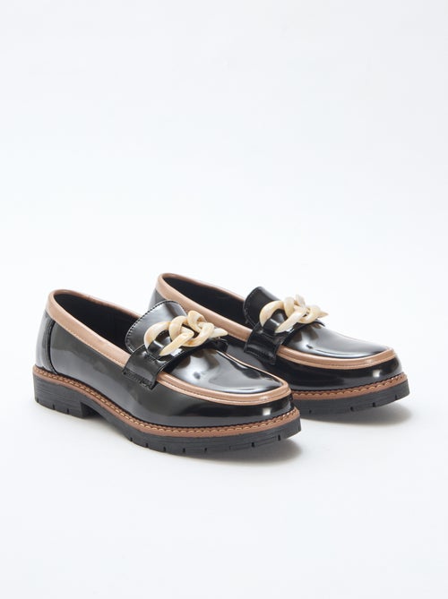 Tweekleurige glanzende loafers - Kiabi