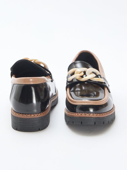 Tweekleurige glanzende loafers - Kiabi