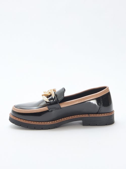 Tweekleurige glanzende loafers - Kiabi