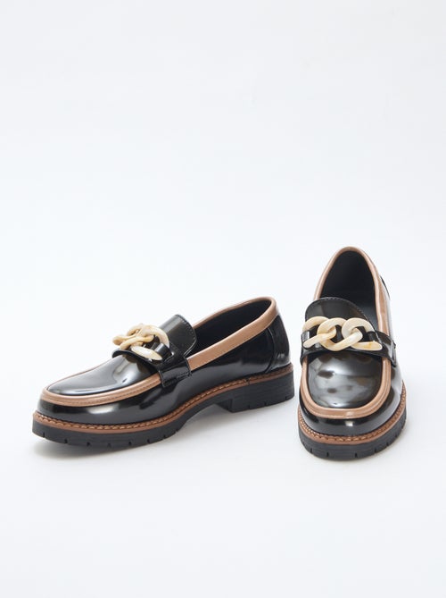 Tweekleurige glanzende loafers - Kiabi