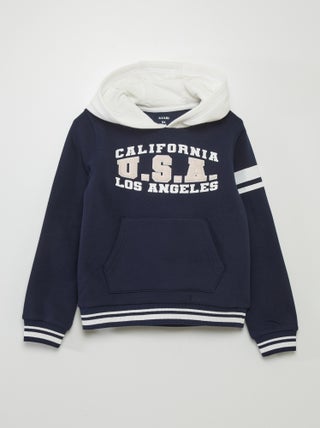 Tweekleurige hoodie in Amerikaanse stijl