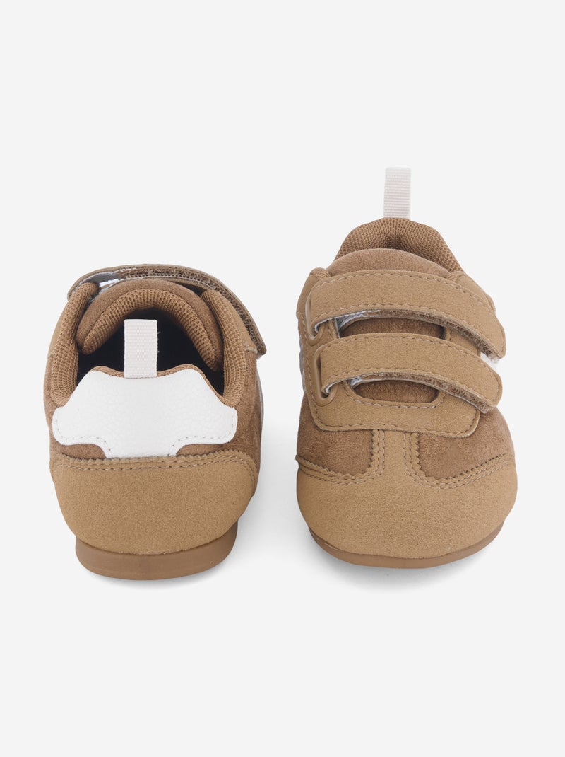 Tweekleurige lage sneakers Beige - Kiabi