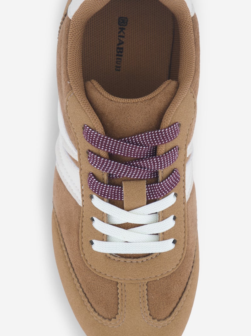 Tweekleurige lage sneakers Beige - Kiabi