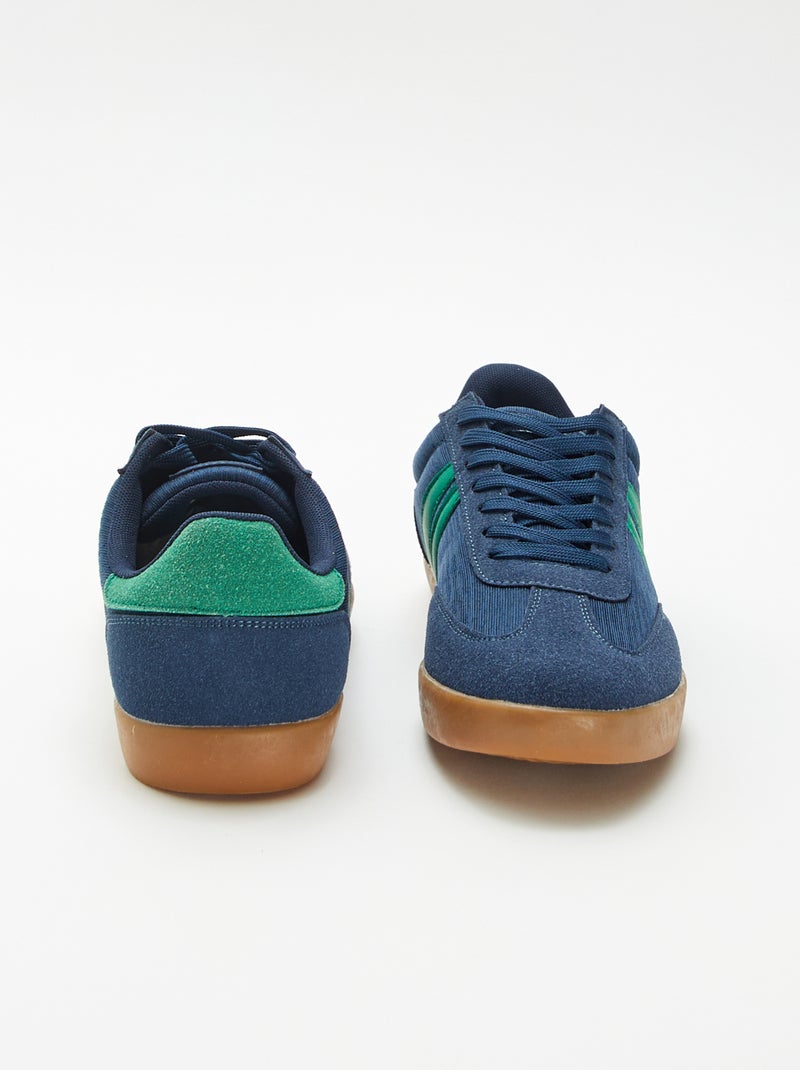 Tweekleurige lage sneakers Blauw - Kiabi