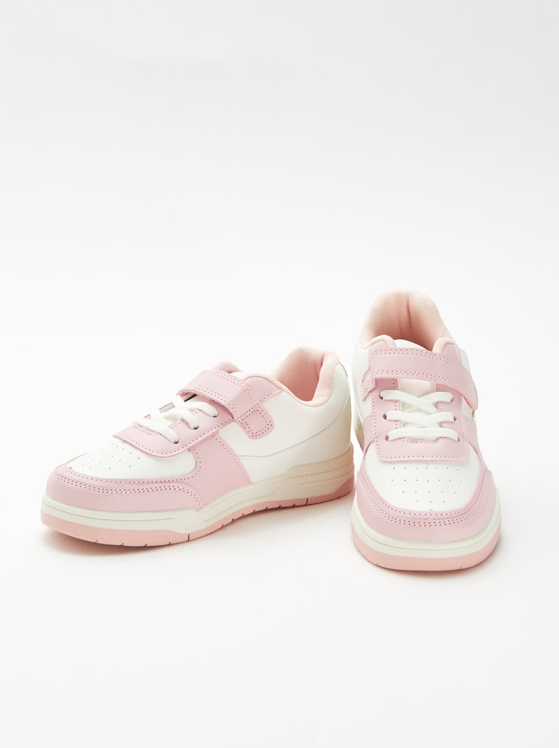 Tweekleurige lage sneakers Rose - Kiabi