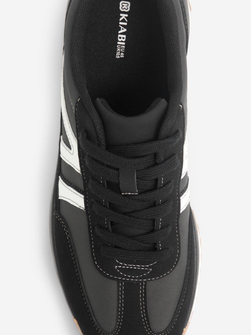 Tweekleurige lage sneakers van bimateriaal - Kiabi