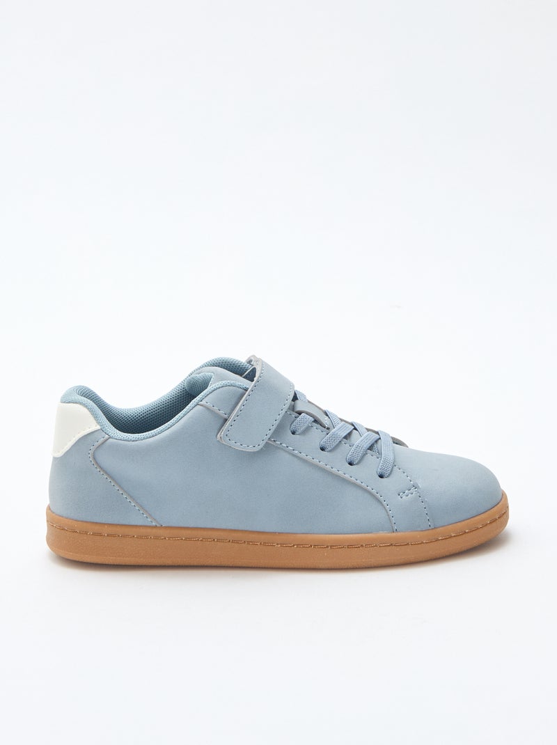 Tweekleurige lage sneakers van suèdine Blauw - Kiabi