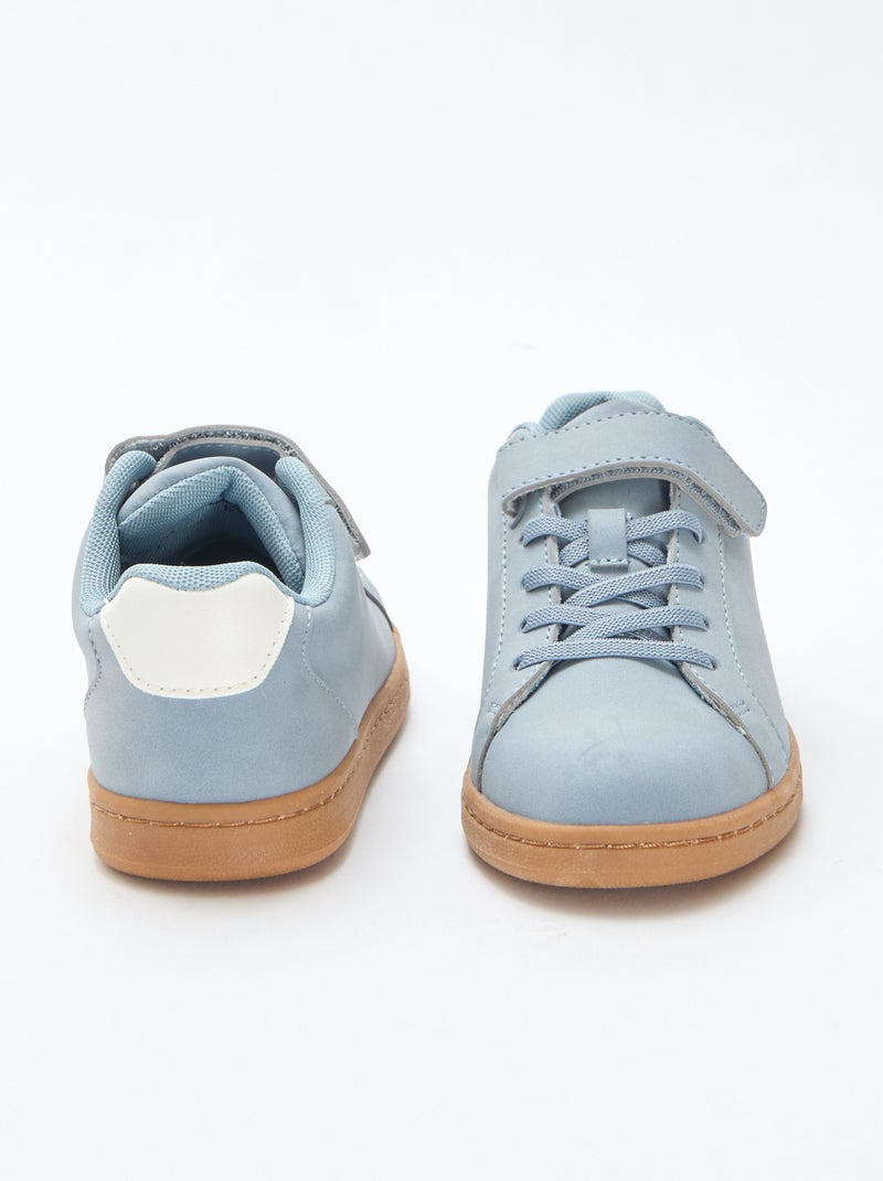 Tweekleurige lage sneakers van suèdine Blauw - Kiabi