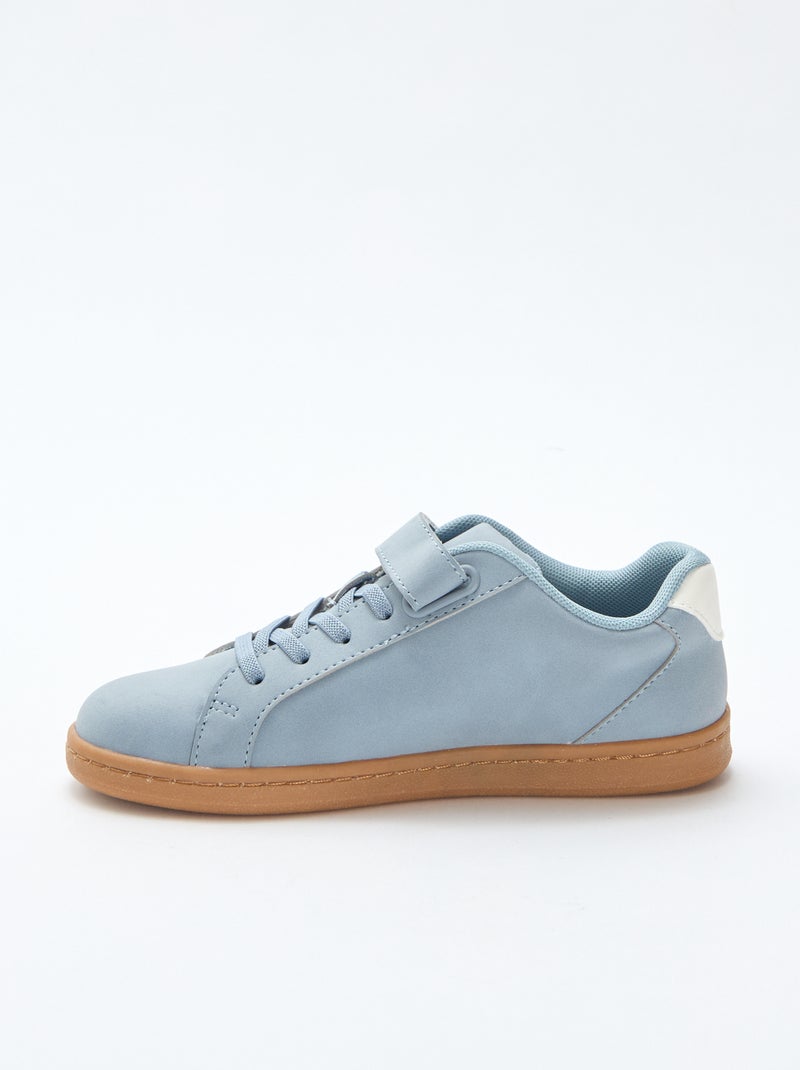 Tweekleurige lage sneakers van suèdine Blauw - Kiabi