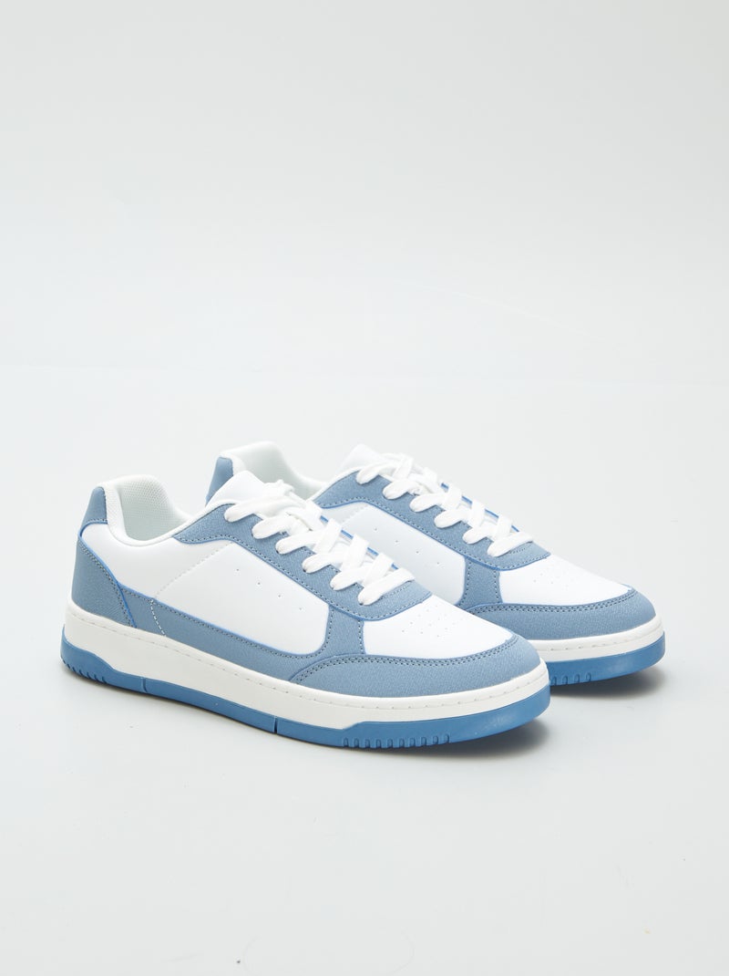 Tweekleurige, lage sneakers WIT - Kiabi