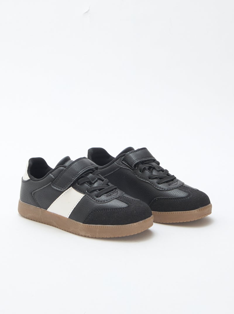 Tweekleurige, lage sneakers Zwart - Kiabi