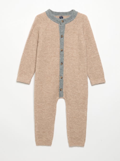 Tweekleurige lange jumpsuit van tricot - Kiabi