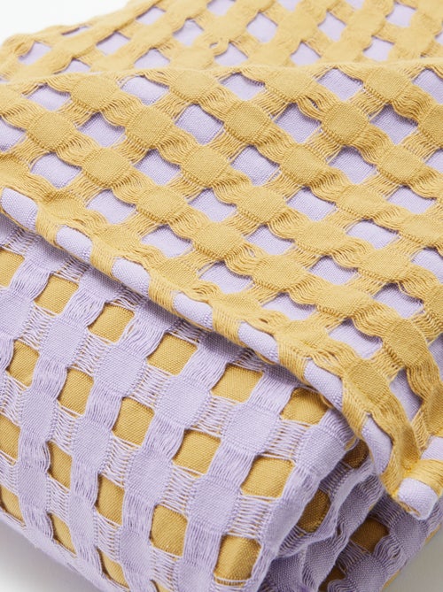 Tweekleurige plaid met gewafeld design (180 x 200 cm) - Kiabi