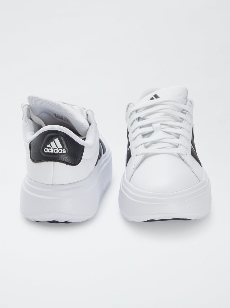 Tweekleurige platformsneakers 'Grand Court' 'adidas' wit - Kiabi