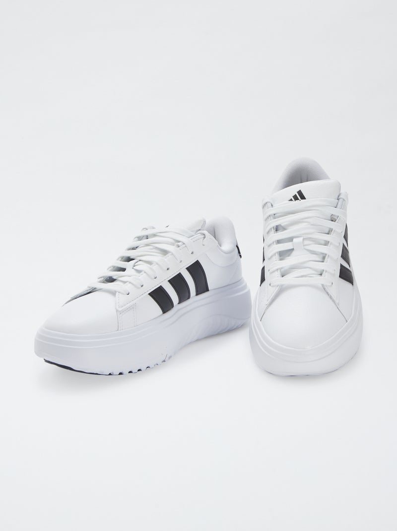 Tweekleurige platformsneakers 'Grand Court' 'adidas' wit - Kiabi