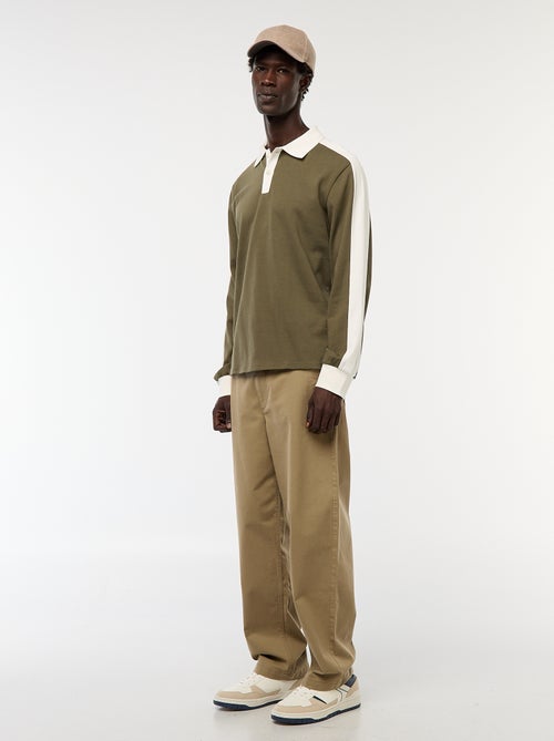 Tweekleurige polo met lange mouw - Kiabi Tweekleurige polo met lange mouw - Kiabi