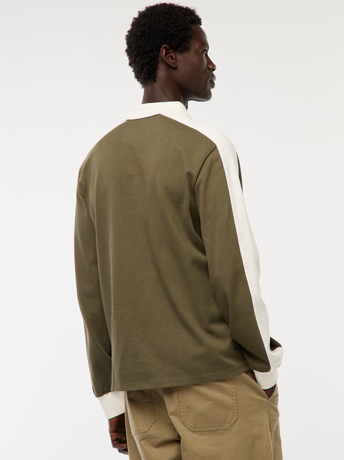 Tweekleurige polo met lange mouw - Kiabi Tweekleurige polo met lange mouw - Kiabi