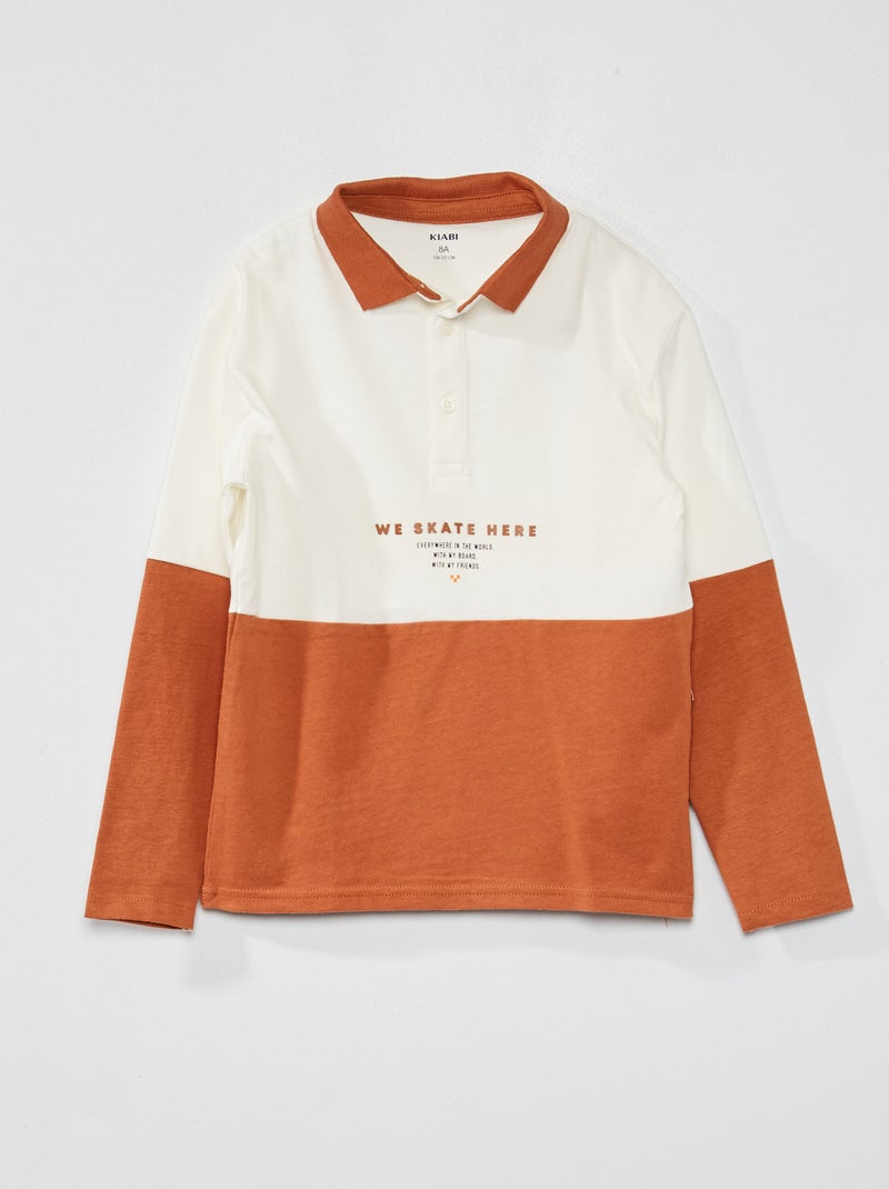Tweekleurige polo WIT - Kiabi