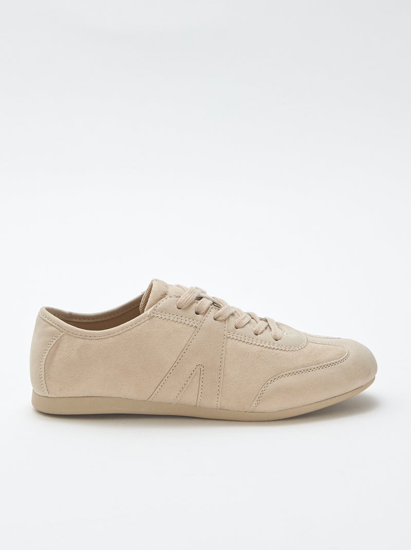 Tweekleurige sneakers Biege - Kiabi