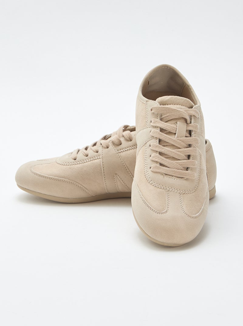 Tweekleurige sneakers Biege - Kiabi