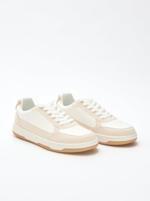 Tweekleurige sneakers met goudkleurige details - Kiabi