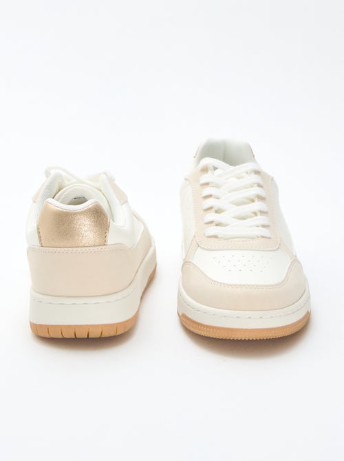 Tweekleurige sneakers met goudkleurige details - Kiabi