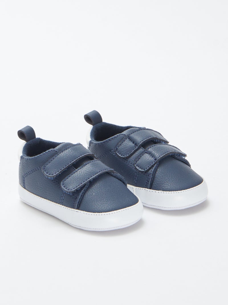 Tweekleurige sneakers met klittenband Blauw - Kiabi