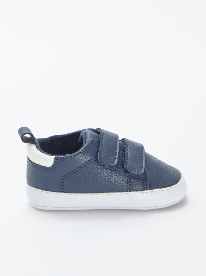 Tweekleurige sneakers met klittenband Blauw - Kiabi