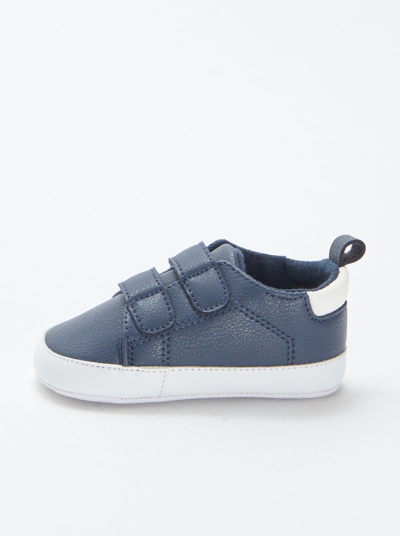 Tweekleurige sneakers met klittenband Blauw - Kiabi