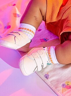 Tweekleurige sneakers met klittenband - Kiabi