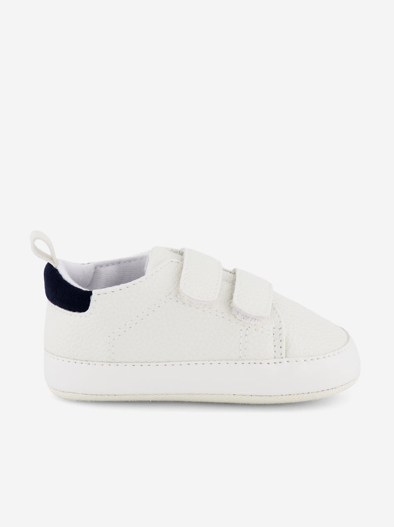 Tweekleurige sneakers met klittenband sneeuw wit - Kiabi