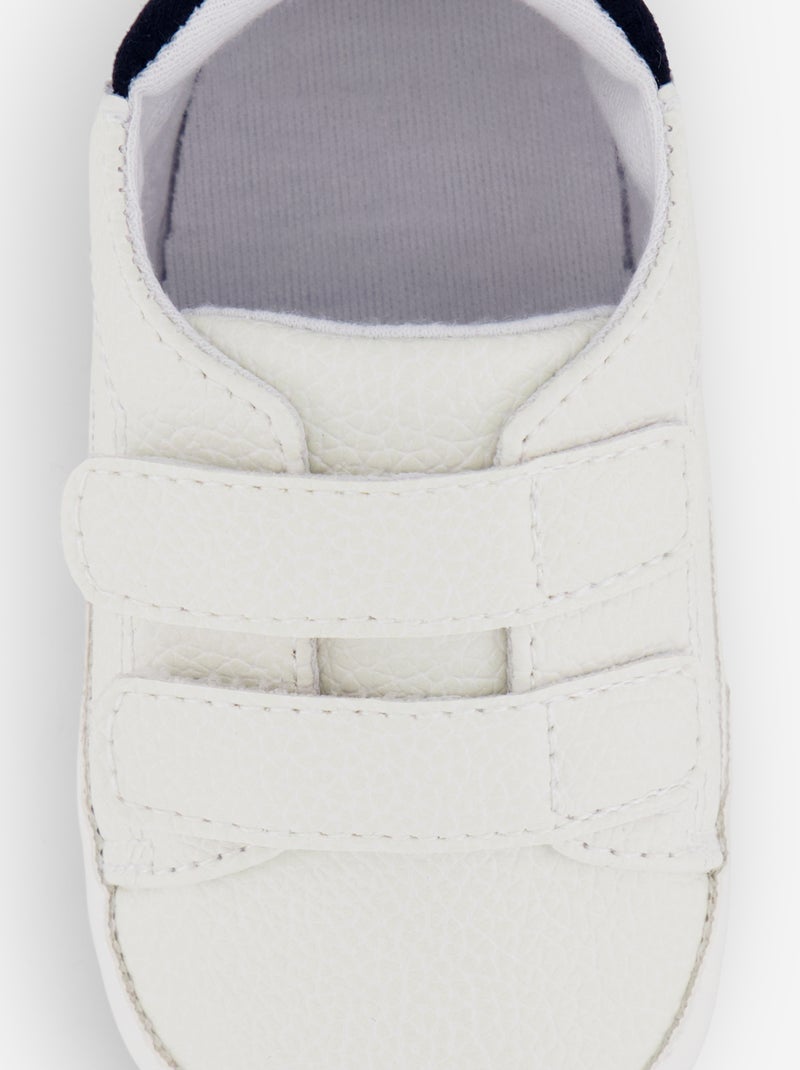 Tweekleurige sneakers met klittenband sneeuw wit - Kiabi
