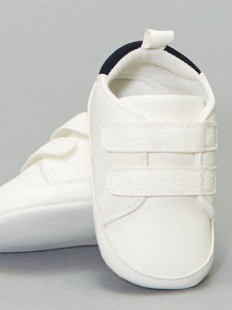 Tweekleurige sneakers met klittenband sneeuw wit - Kiabi