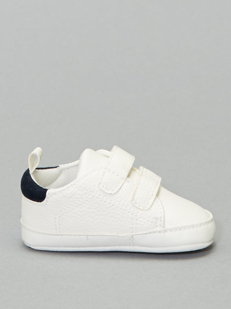 Tweekleurige sneakers met klittenband sneeuw wit - Kiabi