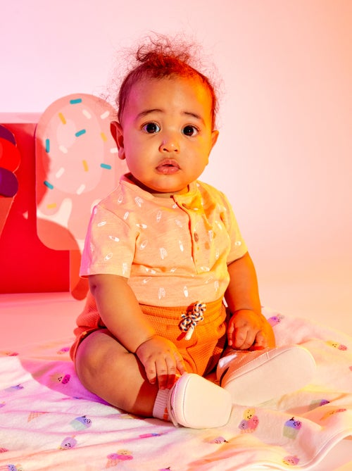 Tweekleurige sneakers met klittenband - Kiabi