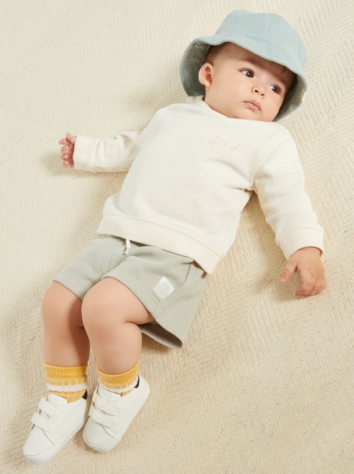 Tweekleurige sneakers met klittenband - Kiabi