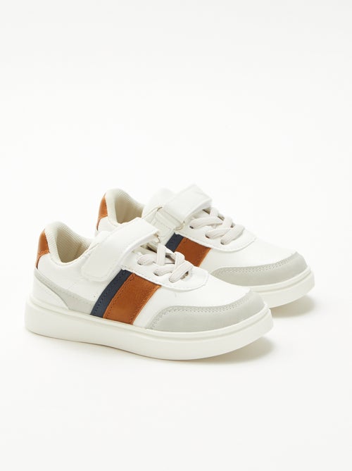 Tweekleurige sneakers met klittenband - Kiabi