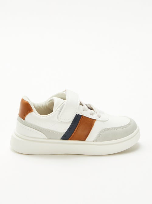 Tweekleurige sneakers met klittenband - Kiabi